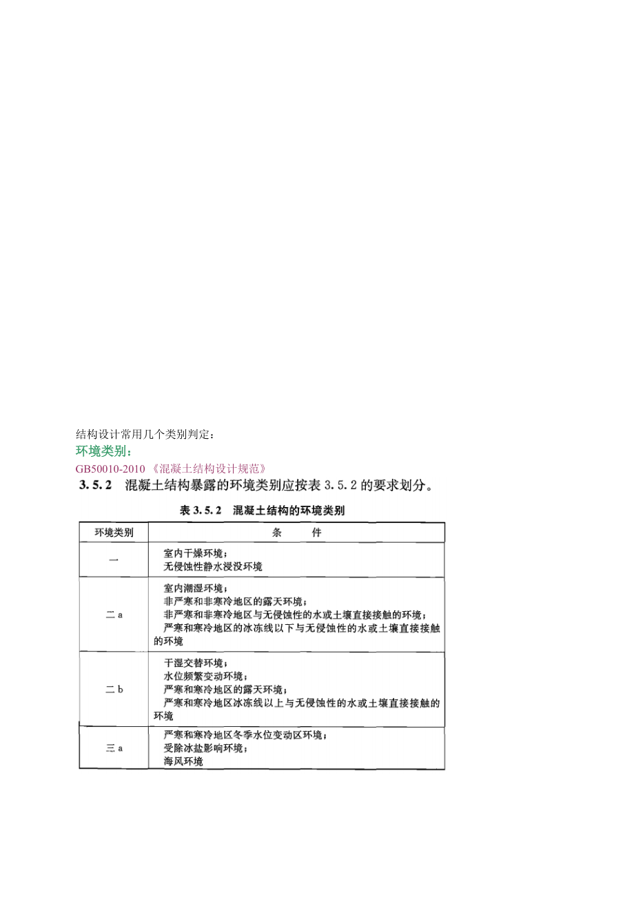 结构设计环境类别、抗震等级等常用几个类别的判定_第1页