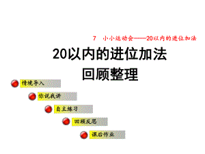 一年級上冊數(shù)學(xué)課件7 小小運動會20以內(nèi)的進位加法回顧整理∣青島版 (共16張PPT)教學(xué)文檔