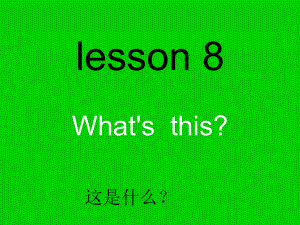 三年級上冊英語課件－Lesson 8What’s this｜科普版三起(共13張PPT)教學(xué)文檔