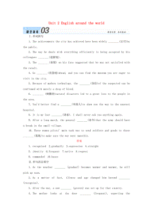 高三英語總復(fù)習(xí) 第一部分 回歸教材 Unit 2 English around the world隨堂演練 新人教版必修1