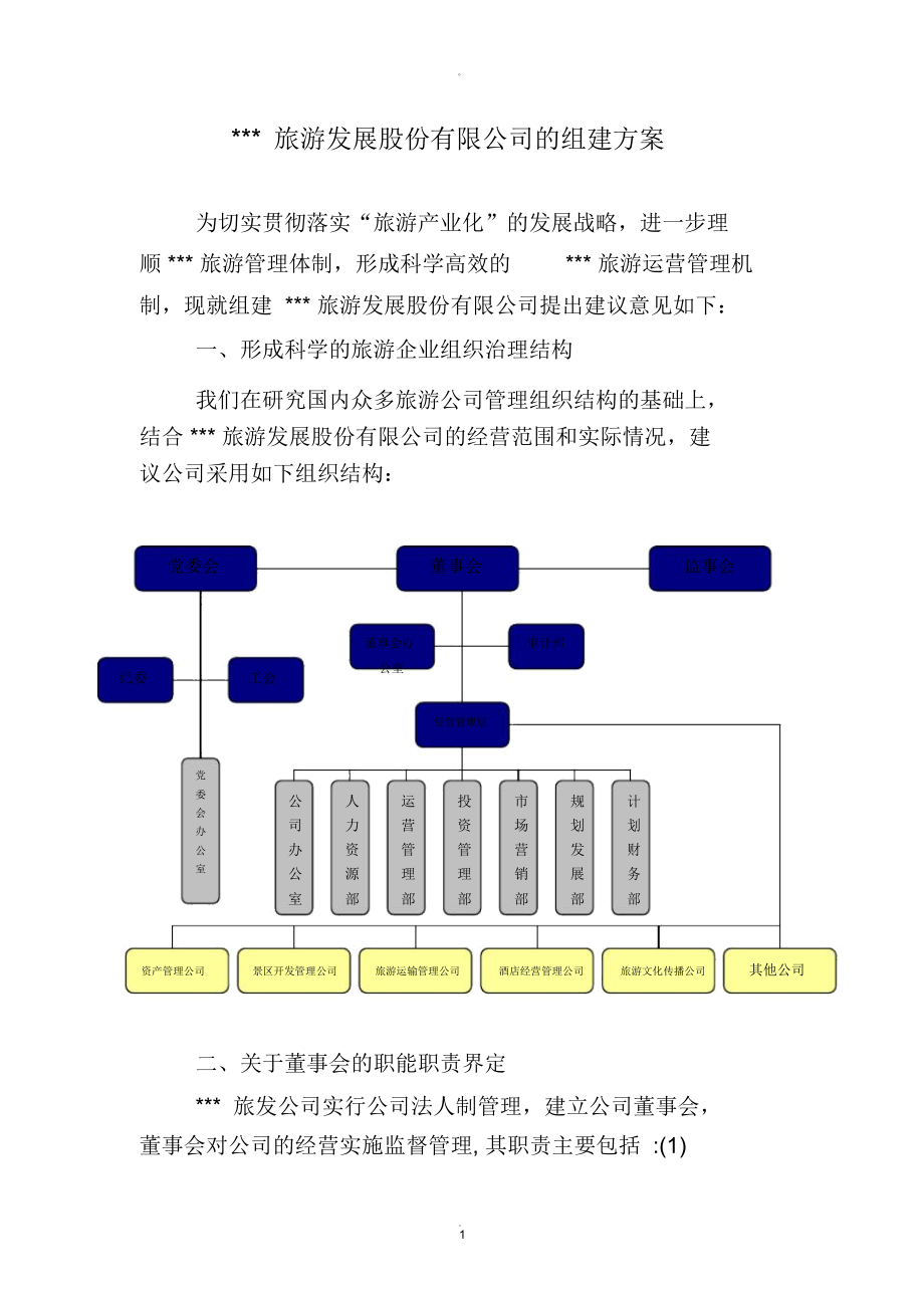 旅游集团股份有限公司组建方案_第1页