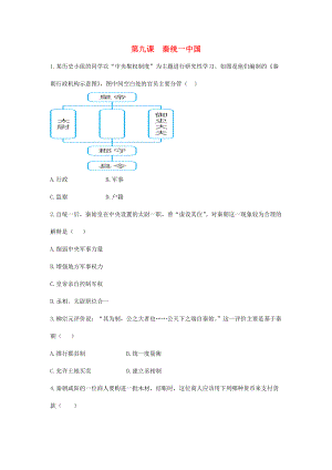 七年級歷史上冊 第3單元 秦漢時期 統(tǒng)一多民族國家的建立和鞏固 第9課 秦統(tǒng)中學國同步練習 新人教版