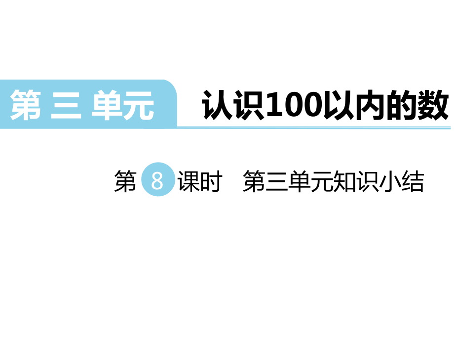 一年級下冊數(shù)學課件第三單元 認識100以內(nèi)的數(shù) 第8課時 第三單元知識小結(jié)｜蘇教版 (共13張PPT)_第1頁