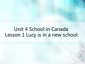 Unit 4 School in Canada Lesson 1 Lucy is in a new school 魯科版五四學制三起