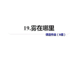 二年級(jí)上冊(cè)語(yǔ)文課件第6單元第19課 霧在哪里 課后作業(yè)B組人教部編版 (共11張PPT)