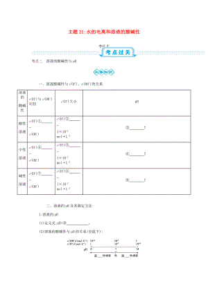 高考化學(xué)一輪復(fù)習(xí) 主題21 水的電離和溶液的酸堿性3含解析