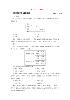 高考地理一輪復習 第二部分 人文地理 第五單元 人口與地理環(huán)境 第二講 人口遷移跟蹤檢測 魯教版