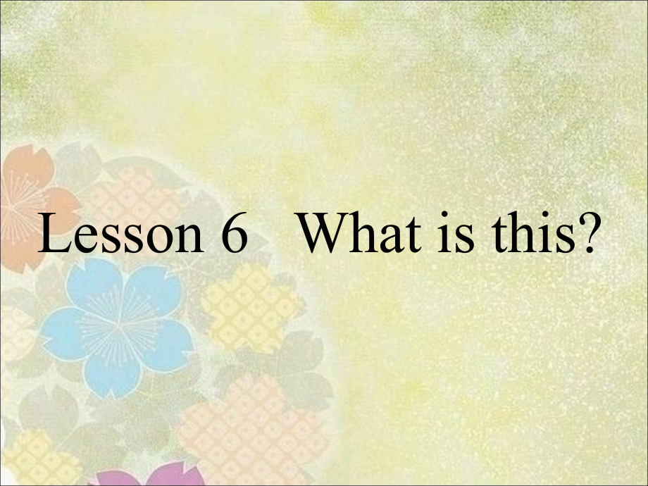 三年級(jí)上冊(cè)英語(yǔ)課件Lesson 6 What is this 課件 3｜接力版 (共15張PPT)_第1頁(yè)