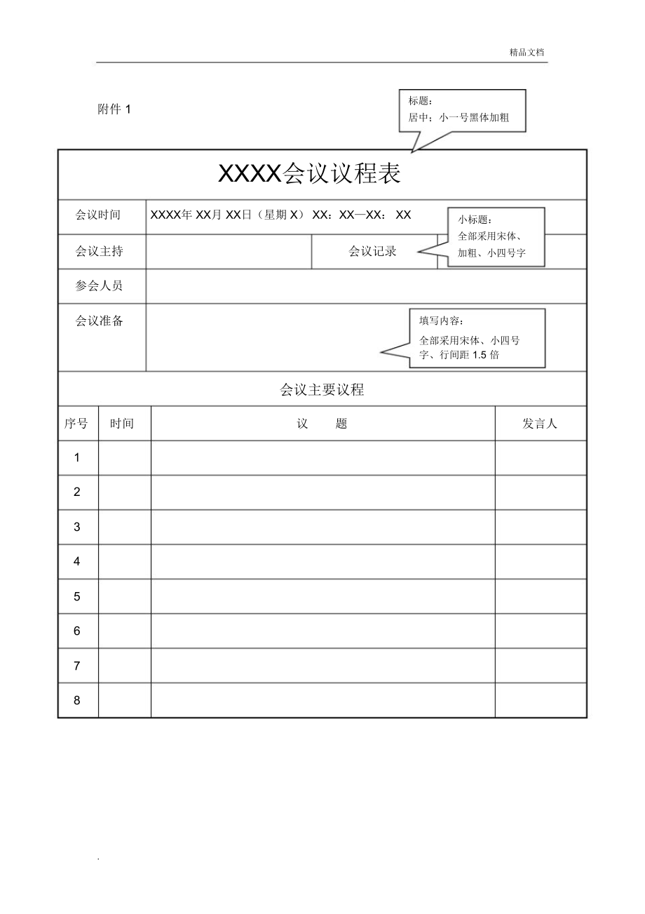 政府会议议程模板图片