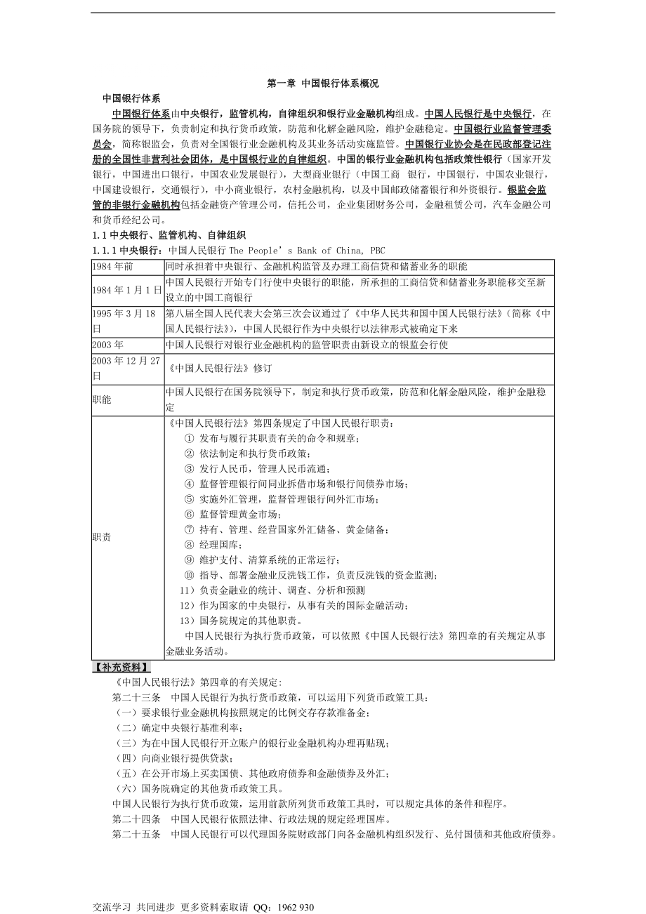 中国银行从业考试笔记公共基础小抄 CCBP习题_第1页