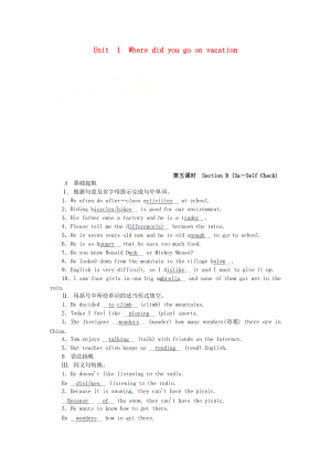 八年級(jí)英語(yǔ)上冊(cè) Unit 1 Where did you go on vacation第5課時(shí)Section B3aSelf Check同步測(cè)試 新版人教新目標(biāo)版