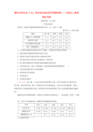 高中地理 課時分層作業(yè)15 經(jīng)濟(jì)發(fā)達(dá)地區(qū)的可持續(xù)發(fā)展——以珠江三角洲地區(qū)為例 魯教版必修3