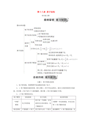 高中物理 第十八章 原子結(jié)構(gòu)章末復(fù)習課學案 新人教版選修35