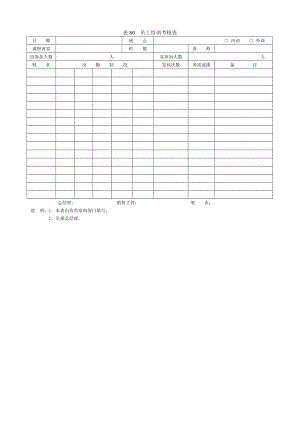 表80員工培訓(xùn)考核表