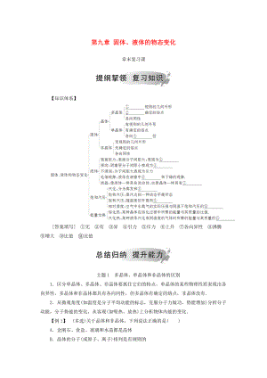 高中物理 第九章 固體、液體的物態(tài)變化章末復(fù)習(xí)課學(xué)案 新人教版選修33