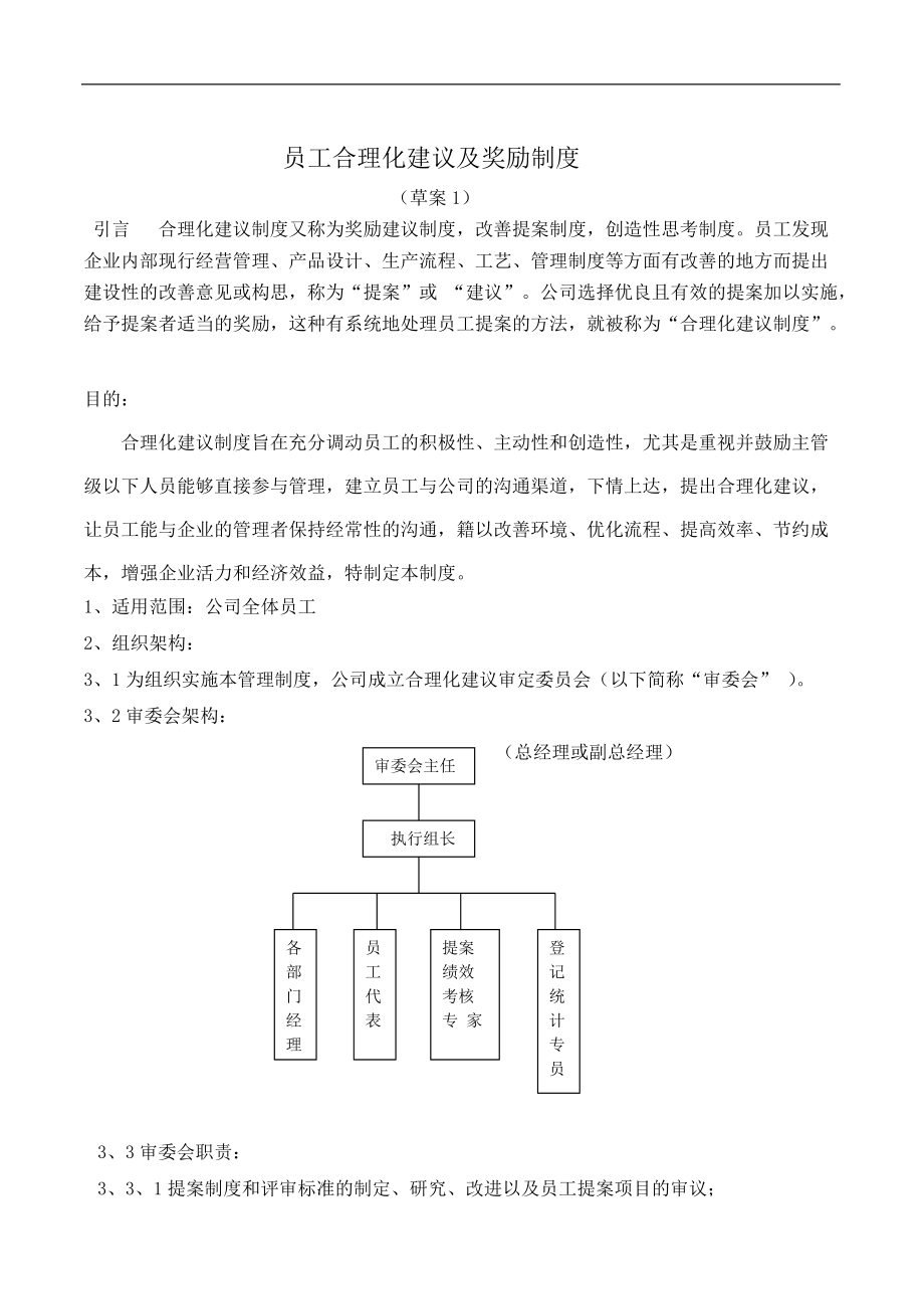 企业员工合理化建议及奖励制度_第1页