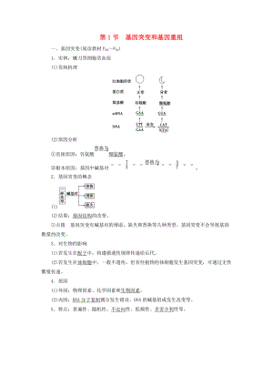 山東省濟(jì)寧市高一生物上學(xué)期 第九課時 第1節(jié) 基因突變和基因重組練習(xí)無答案