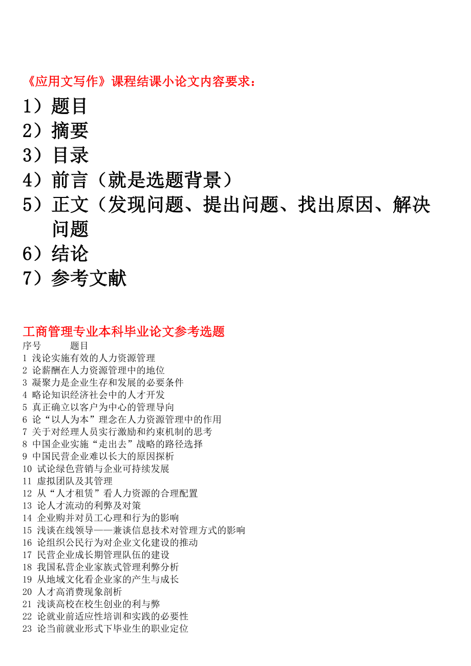 工商管理专业毕业论文选题_第1页