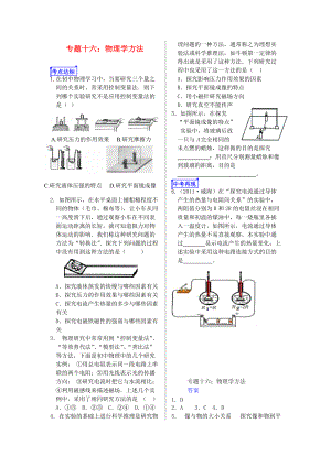 山東省郯城縣中考物理 專題十六 物理學(xué)方法復(fù)習(xí)當(dāng)堂達(dá)標(biāo)