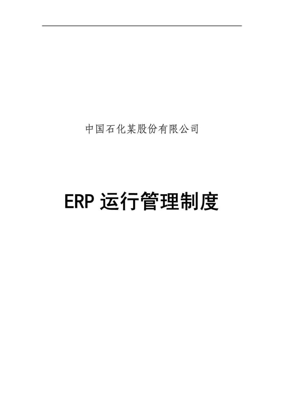 中国石化某股份有限公司ERP运行管理制度_第1页