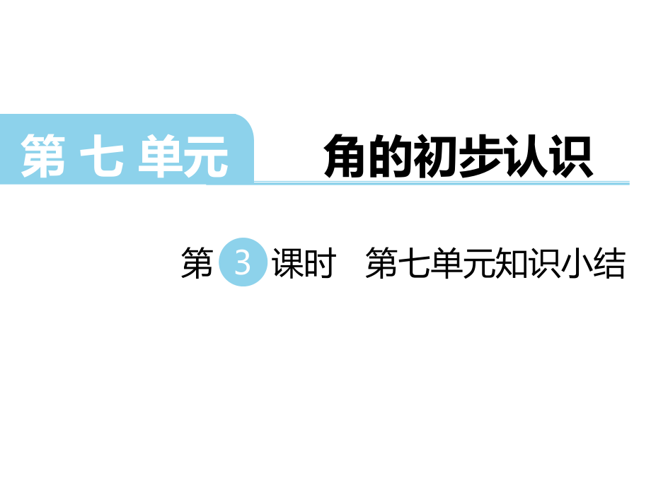 二年級(jí)下冊(cè)數(shù)學(xué)課件第七單元 角的初步認(rèn)識(shí) 第4課時(shí) 第七單元知識(shí)小結(jié)｜蘇教版 (共13張PPT)_第1頁