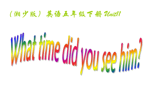 湘少版五下Unit 11 What time did you see himppt課件