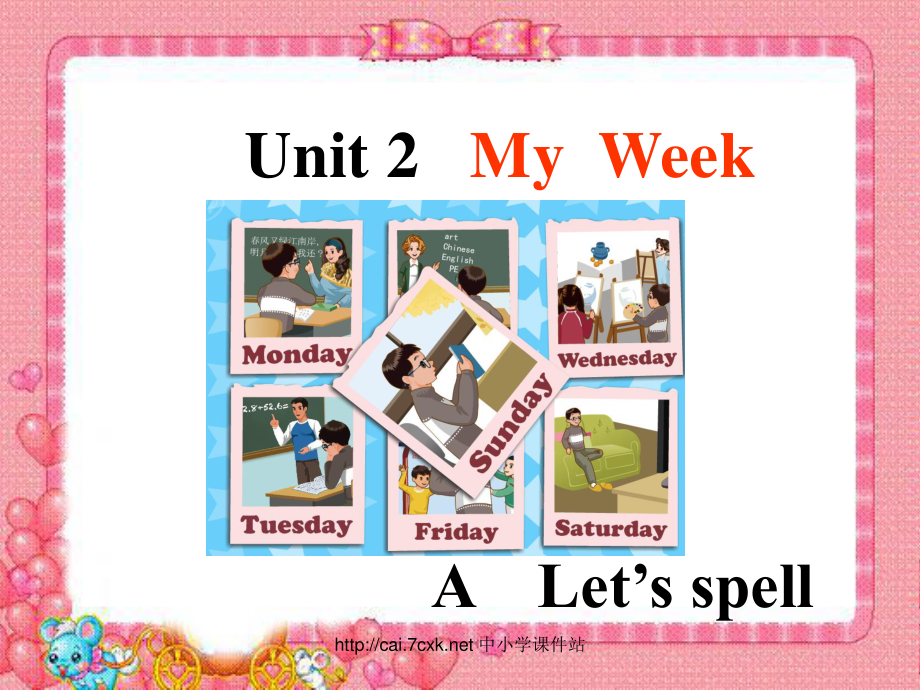 人教PEP版英語五年級上冊Unit 2My weekA Let’s spell ppt課件_第1頁