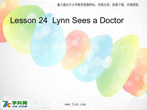 冀教版英語(yǔ)三上Lesson 24 Lynn sees a Doctorppt課件1