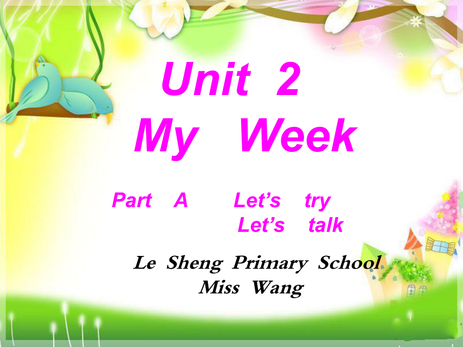 人教PEP版英語五年級上冊Unit 2My weekA. Let’s talk ppt課件_第1頁