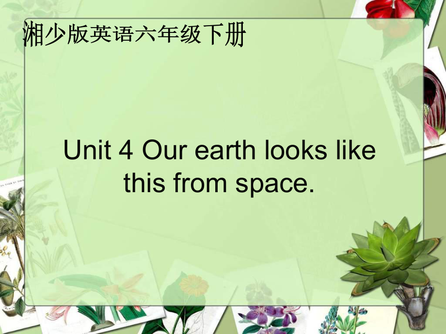 湘少版英語(yǔ)六下Unit4 Our earth looks like this from spacePPT課件_第1頁(yè)