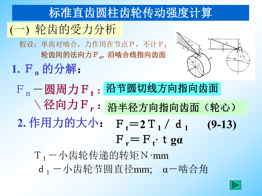 【機(jī)械加工】輪傳動標(biāo)準(zhǔn)直齒圓柱齒輪傳動強(qiáng)度計算_第1頁