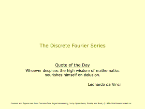 Lecture 19 The Discrete Fourier SeriesEmbdded Signal 讲座19离散傅立叶系列嵌入式信号