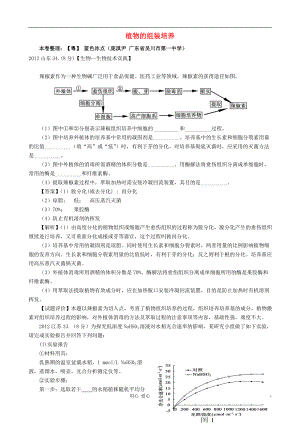 07126年高考生物真題按知識點(diǎn)分類匯編 4植物的組裝培養(yǎng)