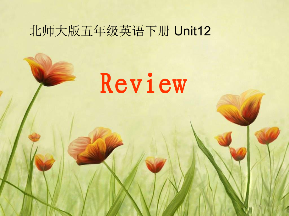 北师大版英语五下Unit12 ReviewPPT课件5_第1页