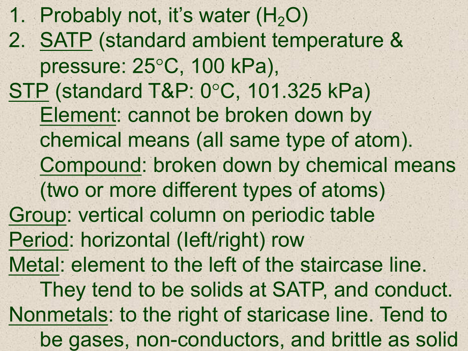 PowerPoint Review Answers Matter, Atoms, and Chemical BondsPowerPoint评论的答案物质原子和化键_第1页