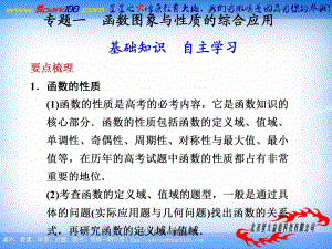 【大綱版數學】步步高大一輪復習課件：專題1 函數圖像與性質的綜合應用