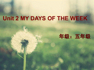 人教版[pep]五上Unit 2 My Days of the Weekppt課件2