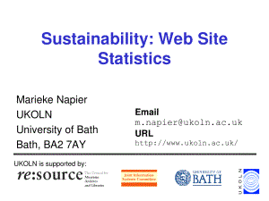 Sustainability Web Site StatisticsUKOLN Home Page可續(xù)發(fā)展的網(wǎng)站的統(tǒng)計(jì)數(shù)據(jù) ukoln主頁