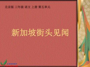 北京版三年級上冊新加坡街頭見聞 5PPT課件