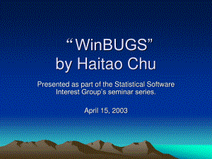 贝叶斯专业软件WinBUGS