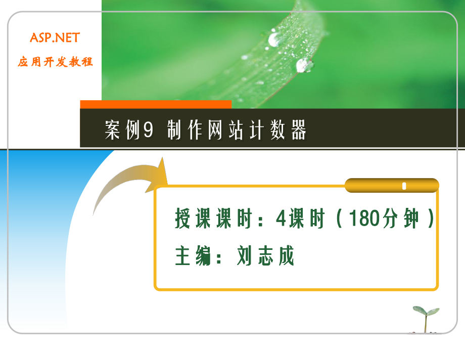 ASP.NT应用开发教程教学资源的案例9 制作网站计数器_第1页