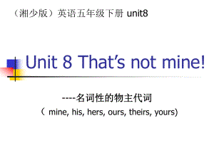 湘少版英语五下Unit8 That’s not minePPT课件