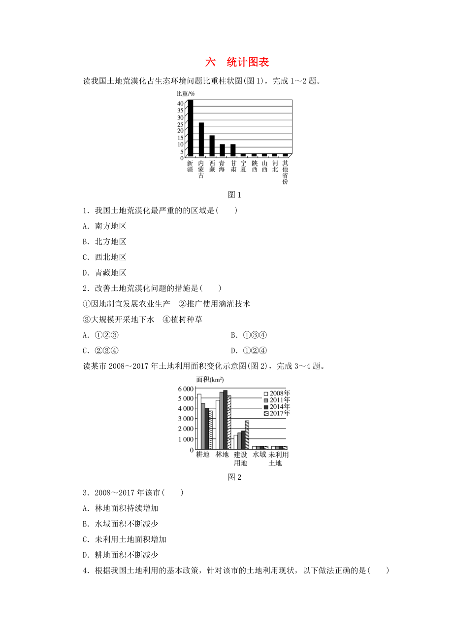 江西省中考地理 专题一 图表专题 六 统计图表_第1页