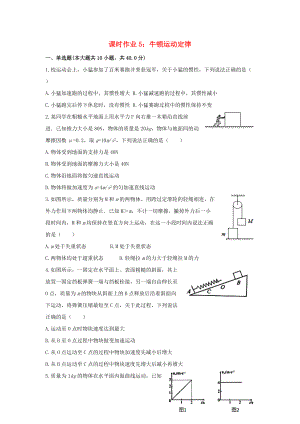 河北省雞澤縣高三物理暑假課時作業(yè)5 牛頓運(yùn)動定律含解析