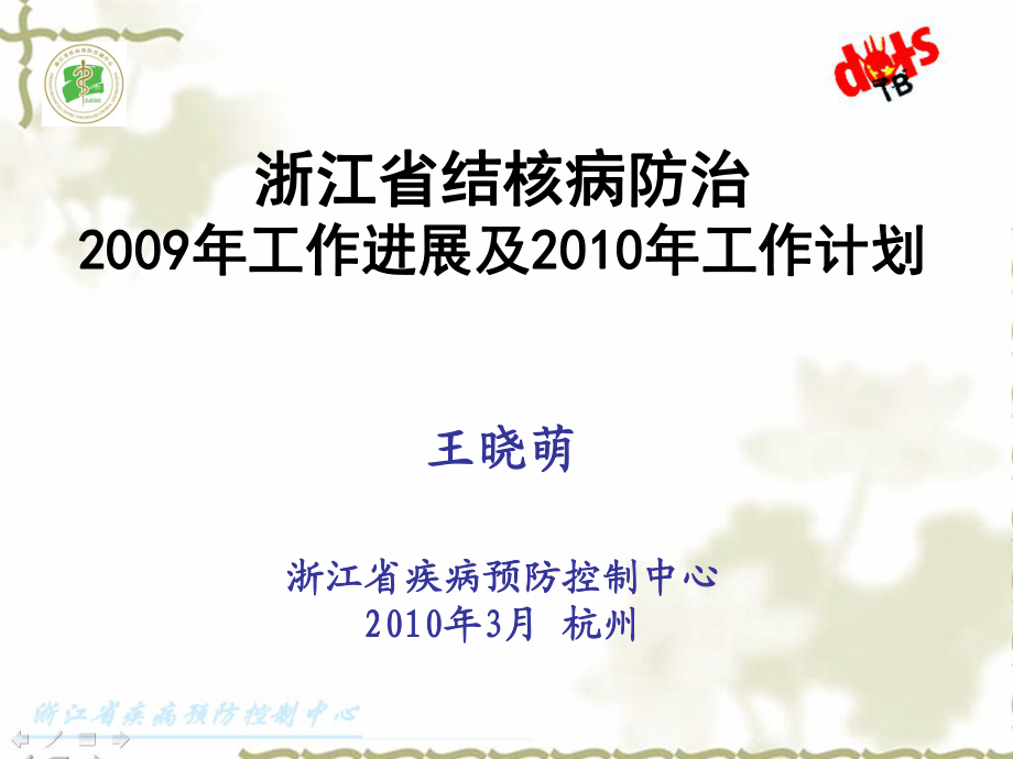 浙江省結核病防治工作進展及工作計劃_第1頁