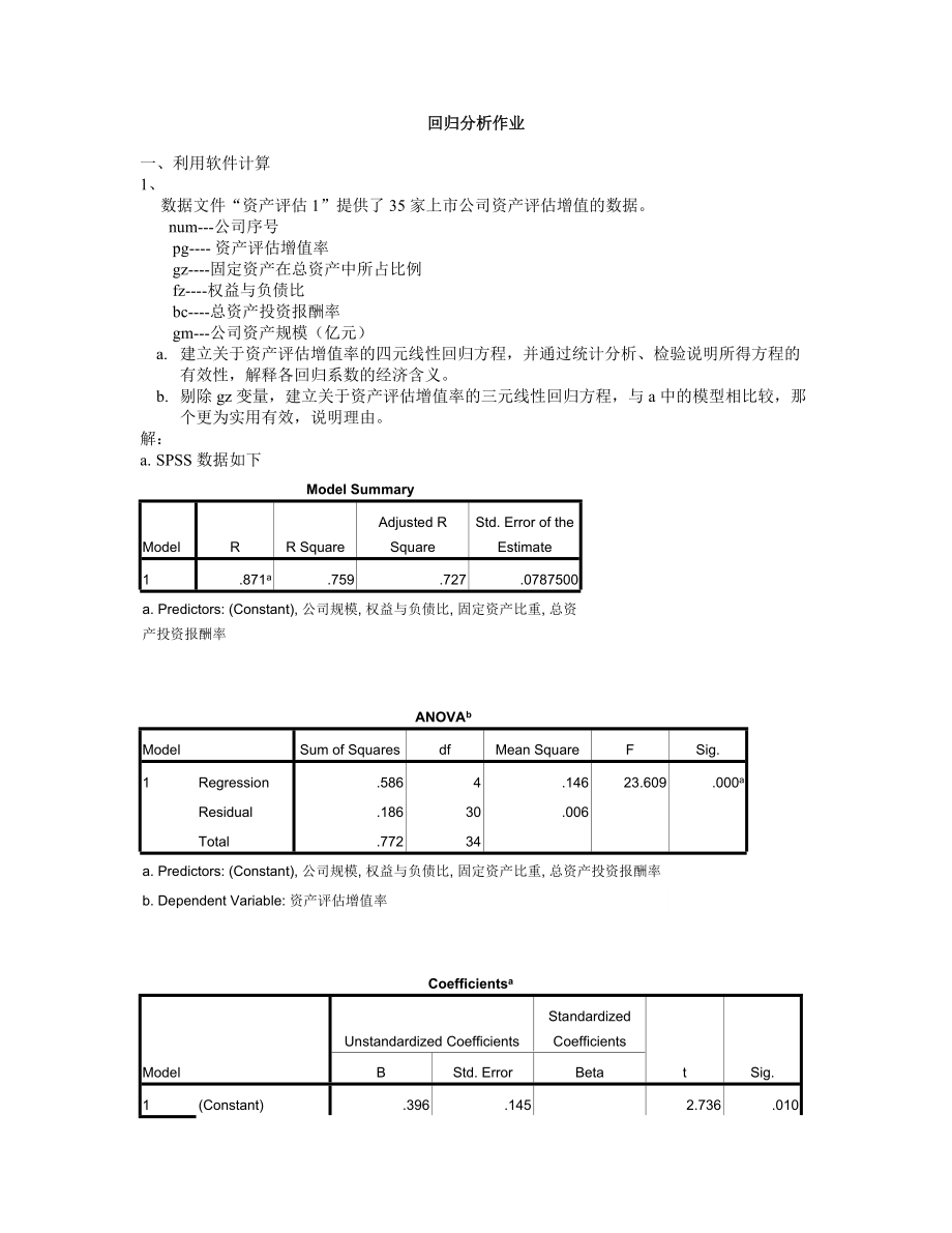 SPSS回歸分析作業(yè)[共22頁(yè)]_第1頁(yè)