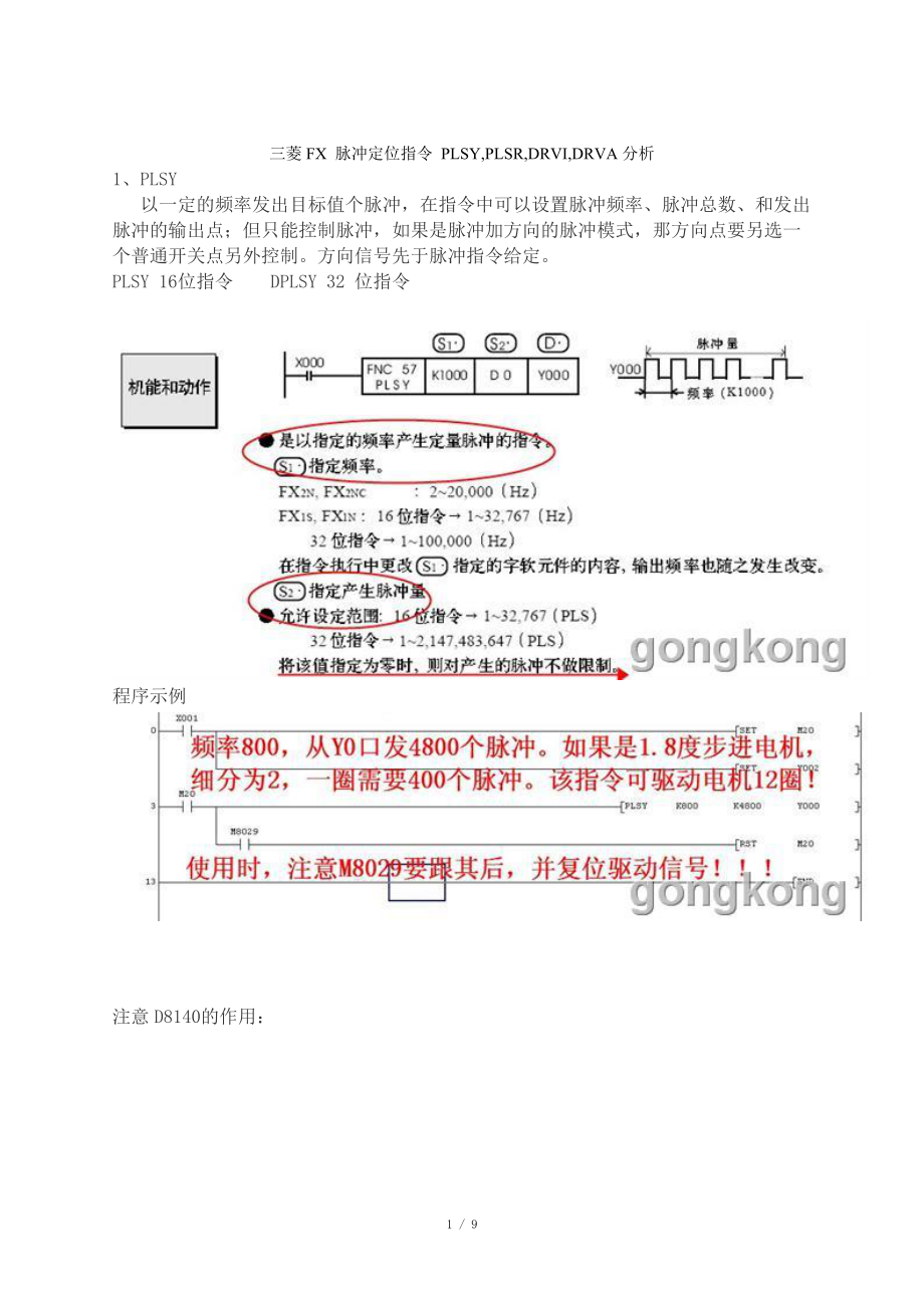 三菱FX 脈沖定位指令 PLSY_第1頁(yè)