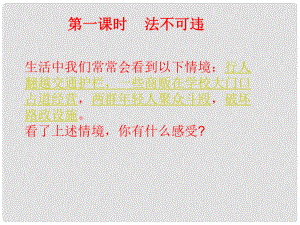 九年級道德與法治上冊 第一單元 努力戰(zhàn)勝自我 第3課 違法行為要擔(dān)責(zé) 第1框 法不可違課件 陜教版