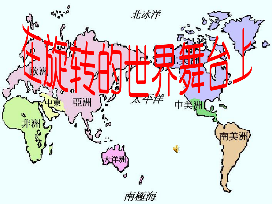 九年級政治：第十一課《走向世界的中國》第一框 課件魯教版在旋轉的世界舞臺上_第1頁