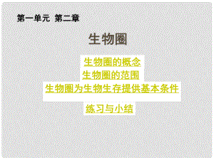 吉林省長(zhǎng)市七年級(jí)生物上冊(cè) 第一單元 第二章 第一節(jié) 生物圈課件2 （新版）新人教版